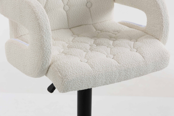 FOTEL HR8404KW KREMOWY BARANEK CZARNA PODSTAWA