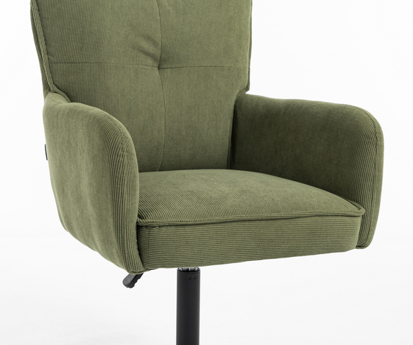 HOKER HR250N ZIELONY SZAŁWIA PREMIUM CORD SZTRUKS CZARNA PODSTAWA