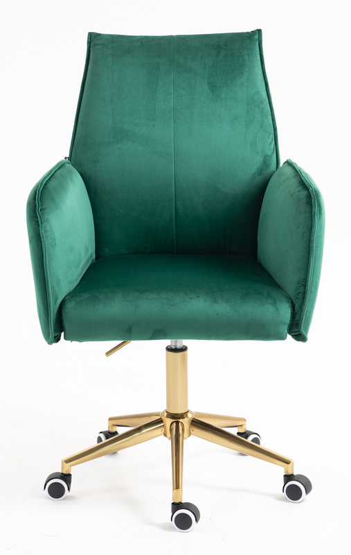 FOTEL HR280K BUTELKOWA ZIELEŃ WELUR ZŁOTA PODSTAWA