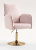 FOTEL HR280N PUDROWY RÓŻ WELUR ZŁOTA PODSTAWA