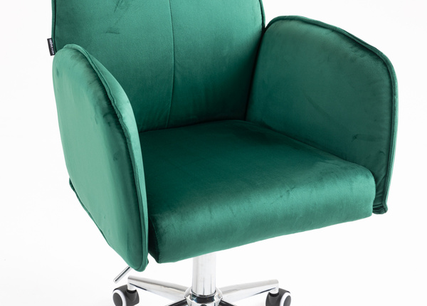 FOTEL HR280K BUTELKOWA ZIELEŃ WELUR CHROMOWANA PODSTAWA