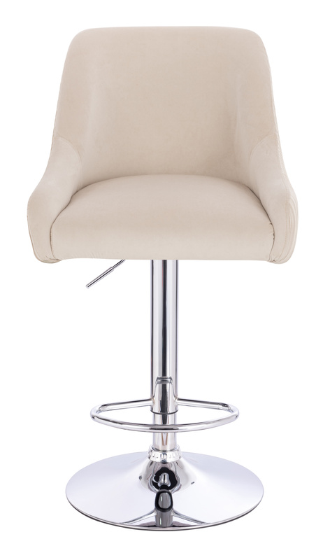 FOTEL HR920W KREMOWY WELUR CHROMOWANA PODSTAWA