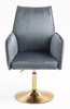 FOTEL HR280N GRAFITOWY WELUR ZŁOTA PODSTAWA