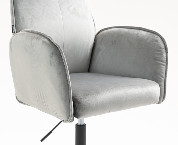 FOTEL HR280N STALOWY WELUR CZARNA PODSTAWA