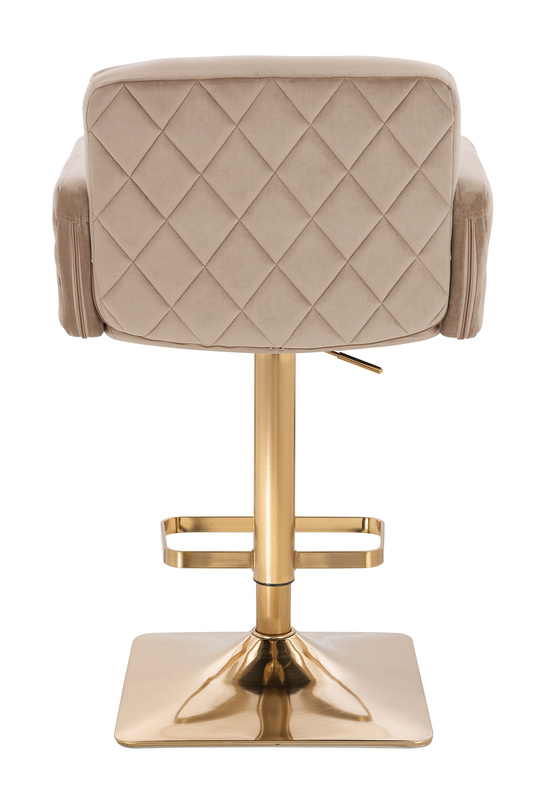 FOTEL HR802KW LATTE WELUR ZŁOTA PODSTAWA