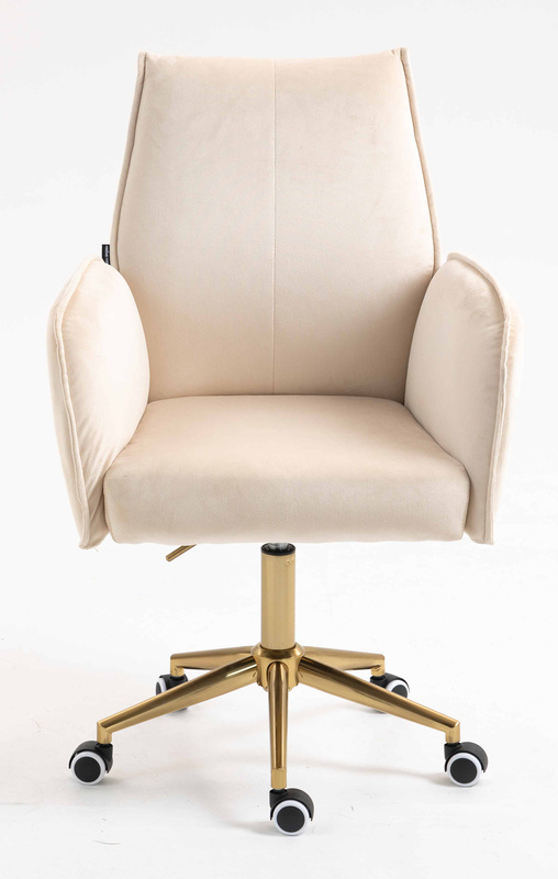 FOTEL HR280K KREMOWY WELUR ZŁOTA PODSTAWA