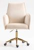 FOTEL HR280K KREMOWY WELUR ZŁOTA PODSTAWA