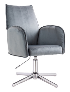 FOTEL HR280CROSS GRAFITOWY WELUR CHROMOWANA PODSTAWA