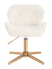 FOTEL HR111CROSS KREMOWY BARANEK ZŁOTA PODSTAWA