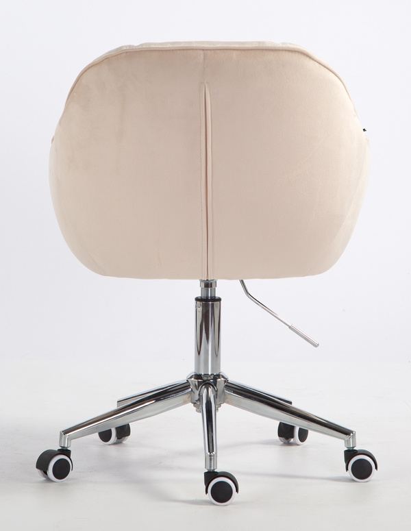 HOKER HR2055K KREMOWY WELUR CHROMOWANA PODSTAWA