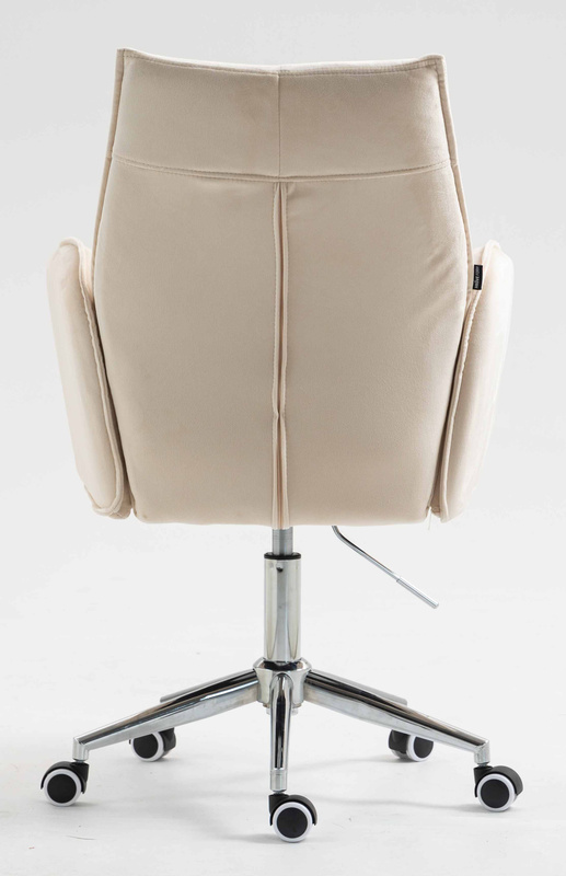 FOTEL HR280K KREMOWY WELUR CHROMOWANA PODSTAWA