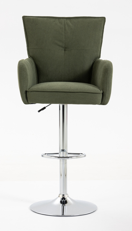 HOKER HR250W ZIELONY SZAŁWIA PREMIUM CORD SZTRUKS CHROMOWANA PODSTAWA