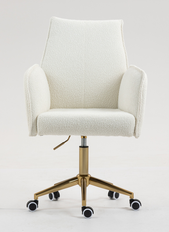 FOTEL HR280K KREMOWY BARANEK ZŁOTA PODSTAWA