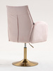 FOTEL HR280N PUDROWY RÓŻ WELUR ZŁOTA PODSTAWA
