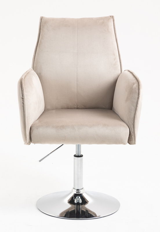 FOTEL HR280N LATTE WELUR CHROMOWANA PODSTAWA