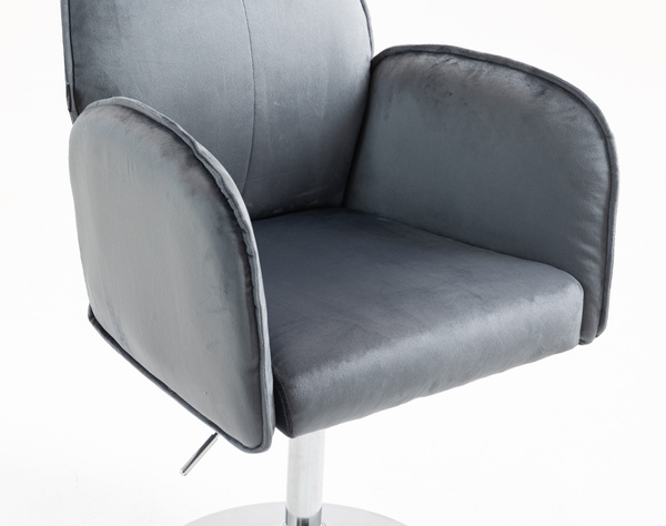 FOTEL HR280N GRAFITOWY WELUR CHROMOWANA PODSTAWA