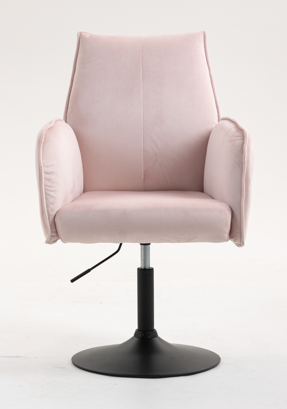 FOTEL HR280N PUDROWY RÓŻ WELUR CZARNA PODSTAWA