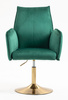 FOTEL HR280N BUTELKOWA ZIELEŃ WELUR ZŁOTA PODSTAWA