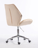 FOTEL HR350K KREMOWY WELUR CHROMOWANA PODSTAWA