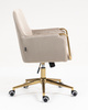 FOTEL HR4318K LATTE WELUR ZŁOTA PODSTAWA