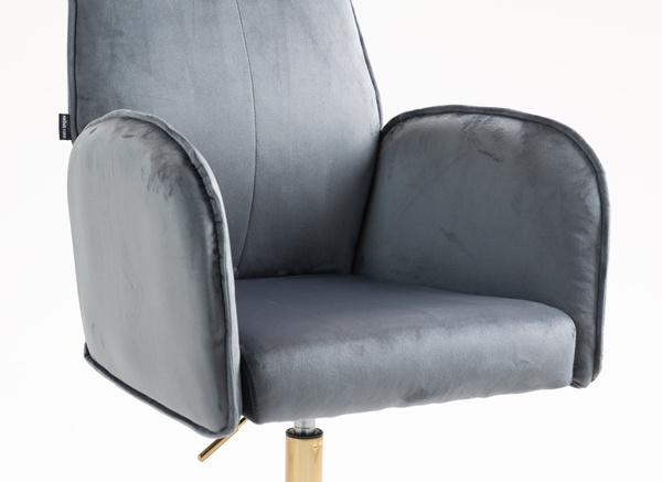 FOTEL HR280K GRAFITOWY WELUR ZŁOTA PODSTAWA