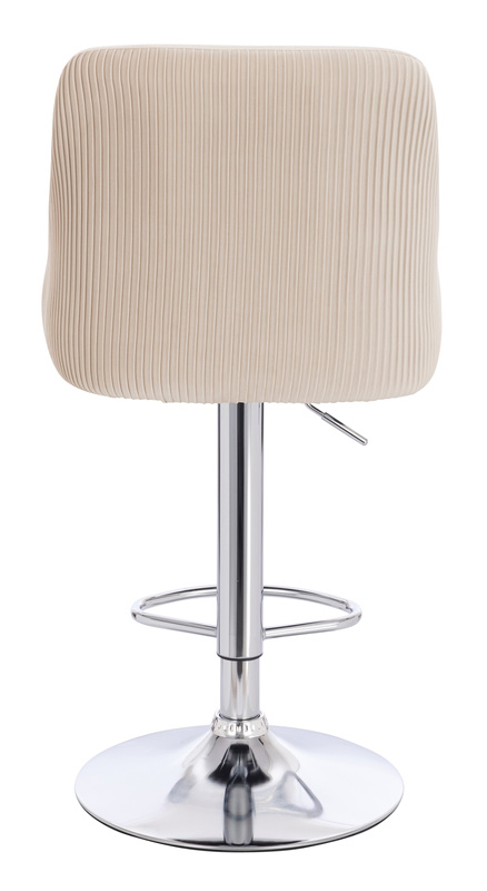 FOTEL HR920W KREMOWY WELUR CHROMOWANA PODSTAWA