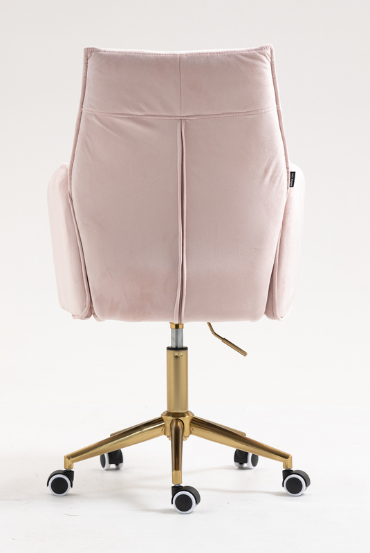 FOTEL HR280K PUDROWY RÓŻ WELUR ZŁOTA PODSTAWA