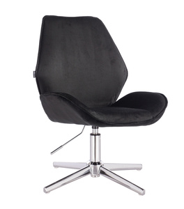 FOTEL HR350CROSS CZARNY WELUR CHROMOWANA PODSTAWAN