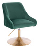 FOTEL HR920N BUTELKOWA ZIELEŃ WELUR ZŁOTA PODSTAWA