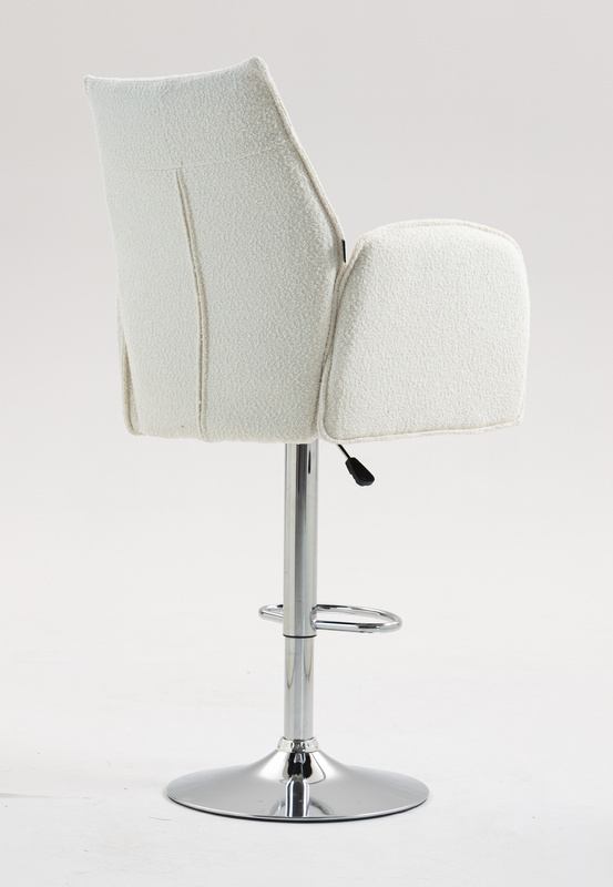 FOTEL HR280W KREMOWY BARANEK CHROMOWANA PODSTAWA