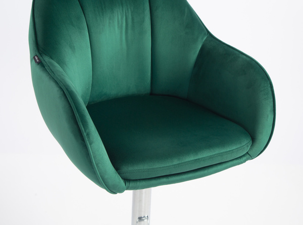 HOKER HR2055W BUTELKOWA ZIELEŃ WELUR CHROMOWANA PODSTAWA