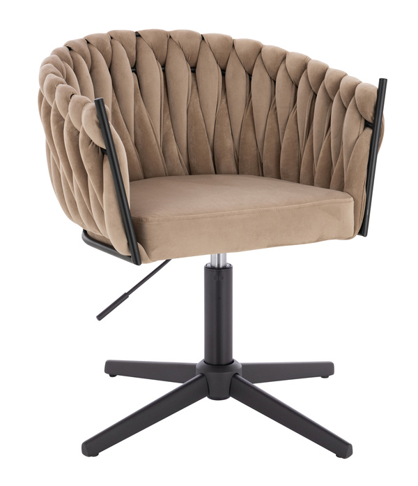 FOTEL HR750CROSS LATTE WELUR CZARNA PODSTAWA