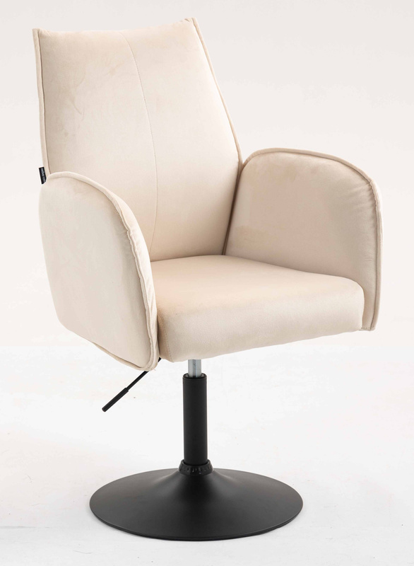 FOTEL HR280N KREMOWY WELUR CZARNA PODSTAWA