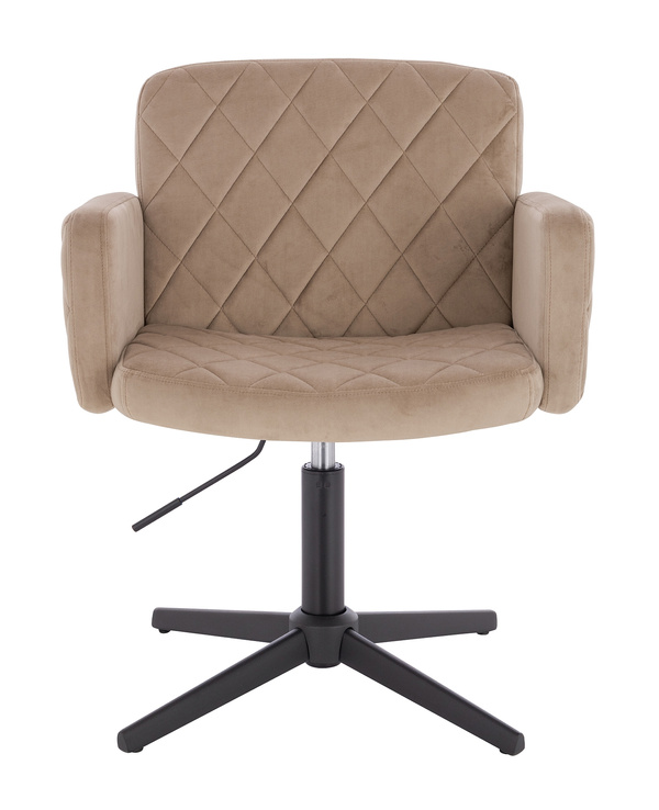 FOTEL HR802CROSS LATTE WELUR CZARNA PODSTAWA