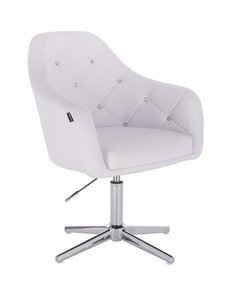 FOTEL HR830 BIAŁA SKÓRA CROSS CHROM