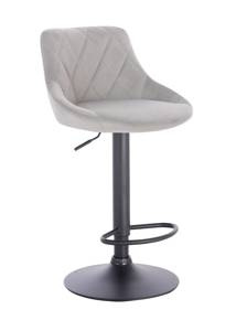 FOTEL HR1054W STALOWY WELUR CZARNA PODSTAWA