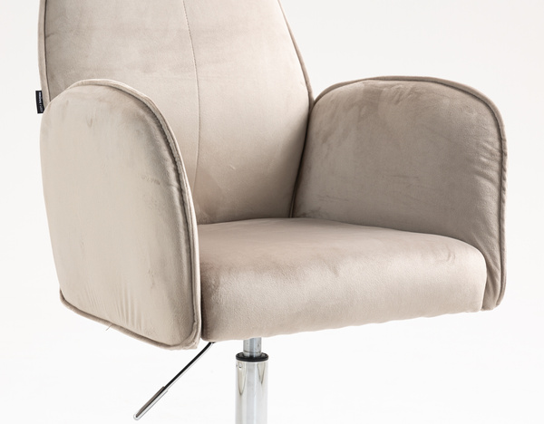 FOTEL HR280K LATTE WELUR CHROMOWANA PODSTAWA