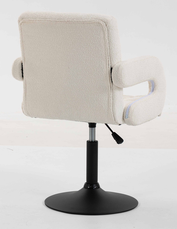 FOTEL HR8404N KREMOWY BARANEK CZARNA PODSTAWA