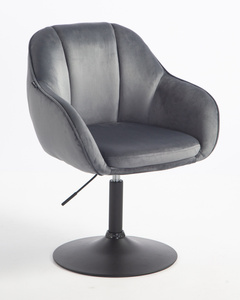 FOTEL HR2055N GRAFITOWY WELUR CZARNA PODSTAWA