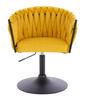 FOTEL HR750N ŻÓŁTY WELUR CZARNA PODSTAWA