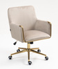 FOTEL HR4318K LATTE WELUR ZŁOTA PODSTAWA