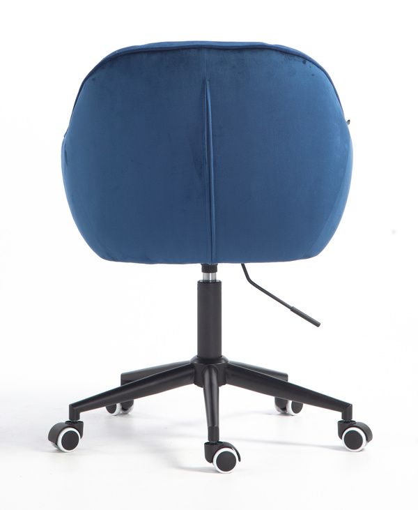 FOTEL HR2055K CIEMNE MORZE WELUR CZARNA PODSTAWA