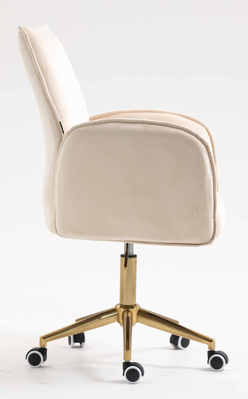 FOTEL HR280K KREMOWY WELUR ZŁOTA PODSTAWA