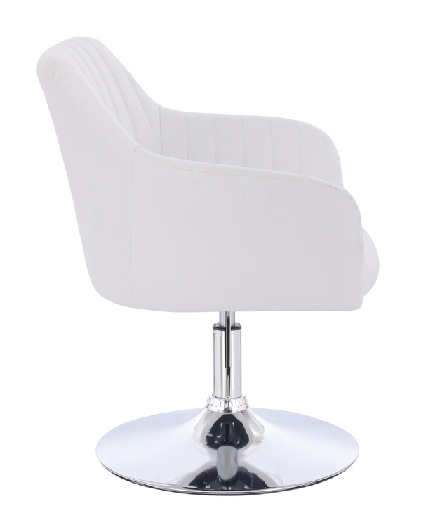 FOTEL HR190N BIAŁY CHROMOWANA PODSTAWA