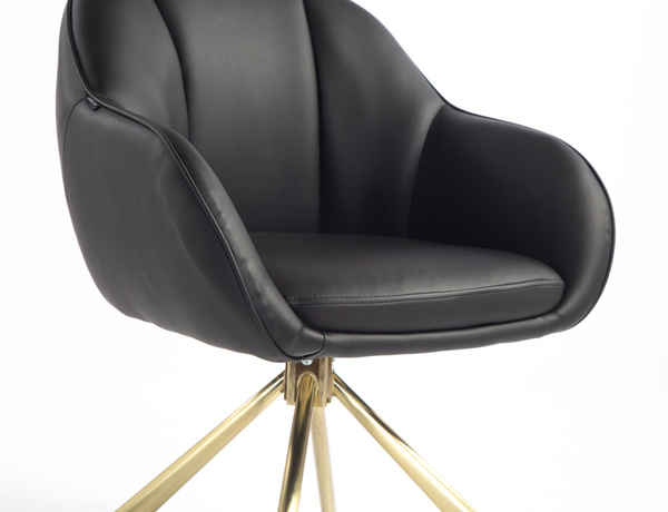 FOTEL HR2055 CZARNY ZŁOTY PAJĄK