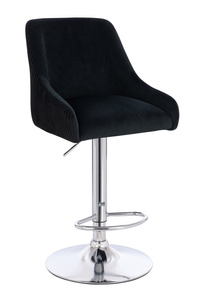 FOTEL HR920W CZARNY WELUR CHROMOWANA PODSTAWA