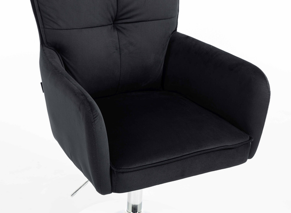 HOKER HR250N CZARNY WELUR  CHROMOWANA PODSTAWA