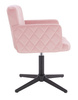 FOTEL HR802CROSS PUDROWY RÓŻ WELUR CZARNA PODSTAWA