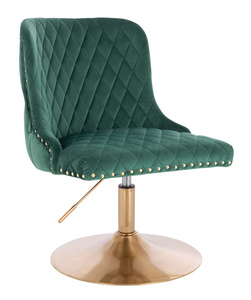 FOTEL HR940N BUTELKOWA ZIELEŃ WELUR ZŁOTA PODSTAWA