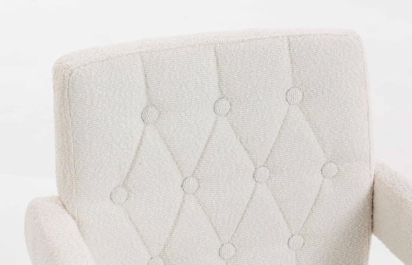 FOTEL HR8404CROSS KREMOWY BARANEK CZARNA PODSTAWA